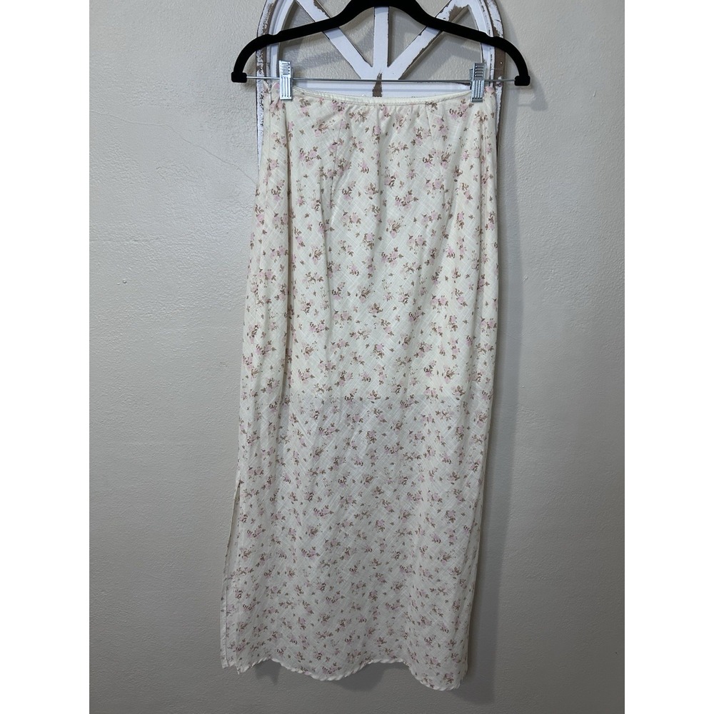 Pink Rose MEDIUM Floral Cottagecore Split Front Coquette Milkmaid Set Skirt *084 - Picture 9 of 11